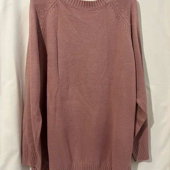 BloomChic Pink and Brown Heart Sweater - Picture 3 of 4